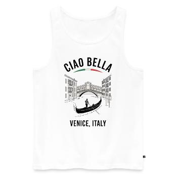 Ciao Bella Venice Italy - Männer Premium Bio Tank Top - Weiß - Vorne - AI Model Male 178 light (178cm)