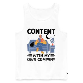 Content With My Own Company Sayings For Introverts - Men's Premium Organic Tank Top - white - Front - Michal (187cm)