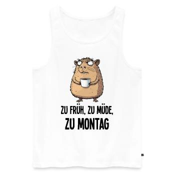 Morning Grouch Capybara Café Lundi Cadeau - Débardeur bio Premium Homme - blanc - Devant - Michal (187cm)