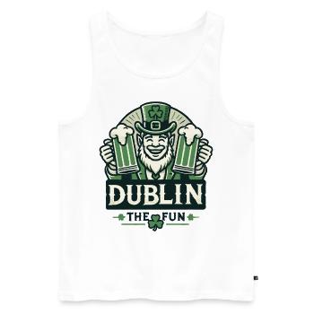 Dublin Fun Célébration de la Saint-Patrick - Débardeur bio Premium Homme - blanc - Devant - Michal (187cm)