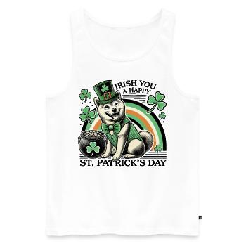 Joyeux chien de la Saint-Patrick - Débardeur bio Premium Homme - blanc - Devant - Michal (187cm)