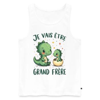 Futur Grand Frère Je vais être Grand Frère - Débardeur bio Premium Homme - blanc - Devant - Michal (187cm)
