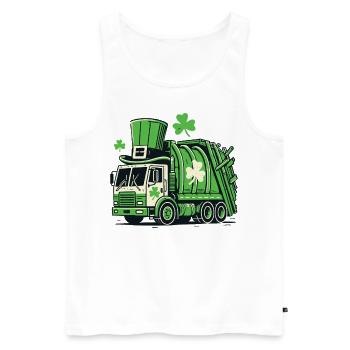 Saint-Patrick Camion à ordures Enfants Fun - Débardeur bio Premium Homme - blanc - Devant - Michal (187cm)