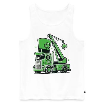 Drôle de grue de la Saint-Patrick Véhicule de construction - Débardeur bio Premium Homme - blanc - Devant - Michal (187cm)