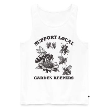 Amoureux des abeilles - Soutenez les jardiniers locaux - Débardeur bio Premium Homme - blanc - Devant - Michal (187cm)