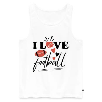J’adore le dicton du football américain - Débardeur bio Premium Homme - blanc - Devant - Michal (187cm)