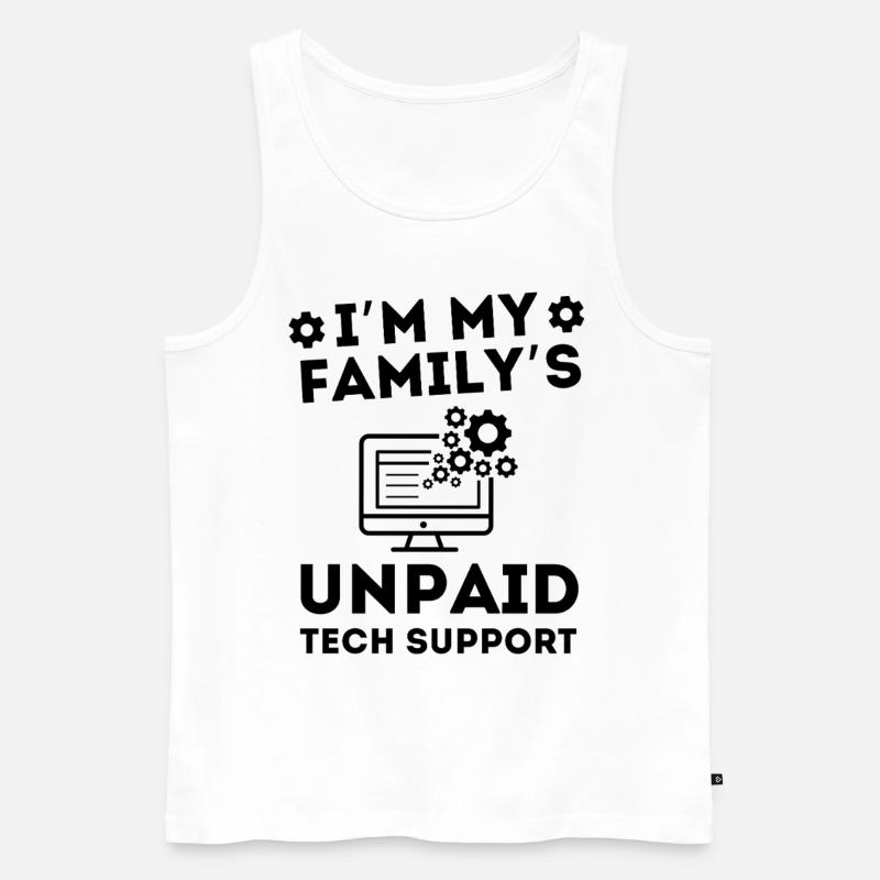 Unbezahlte Technikhilfe Familie Technik - Männer Premium Bio Tank Top - Weiß