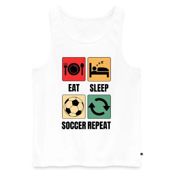 Manger dormir Soccer répéter le dicton de football - Débardeur bio Premium Homme - blanc - Devant - Michal (187cm)