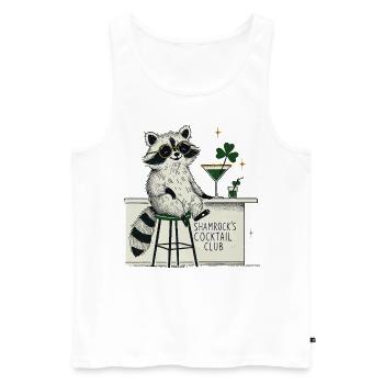 Shamrock's Cocktail Club Waschbär St. Patrick's - Männer Premium Bio Tank Top - Weiß - Vorne - Michal (187cm)