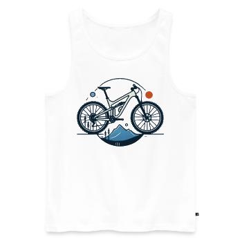 Mountain Bike Adventure Bike Graphic - Men's Premium Organic Tank Top - white - Front - Michal (187cm)