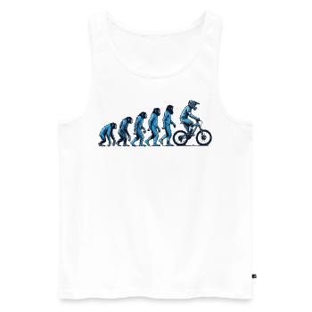 Évolution du singe au cycliste - Débardeur bio Premium Homme - blanc - Devant - Michal (187cm)