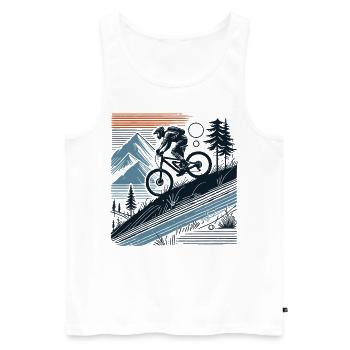 VTT Aventure Vélo Nature - Débardeur bio Premium Homme - blanc - Devant - Michal (187cm)