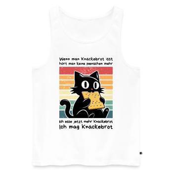 Menschen überhören - Schwarze Katze Sarkasmus - Männer Premium Bio Tank Top - Weiß - Vorne - Michal (187cm)