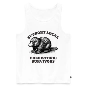 Support Local Prehistoric Survivors Platypus - Männer Premium Bio Tank Top - Weiß - Vorne - AI Model Male 178 light (178cm)