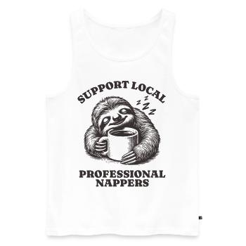 Support Local Professional Nappers Funny Sloth - Men's Premium Organic Tank Top - white - Front - Michal (187cm)