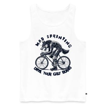 Vélo de sprint fou jusqu’à ce que votre jambe apporte - Débardeur bio Premium Homme - blanc - Devant - Michal (187cm)