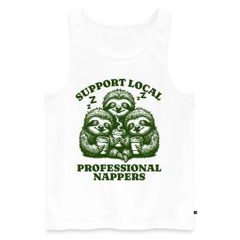 Support Local Professional Nappers Funny Sloth - Men's Premium Organic Tank Top - white - Front - Michal (187cm)