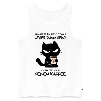 Kaffee. Jetzt. Sofort. – Grumpy Style mit Koffein - Männer Premium Bio Tank Top - Weiß - Vorne - Michal (187cm)
