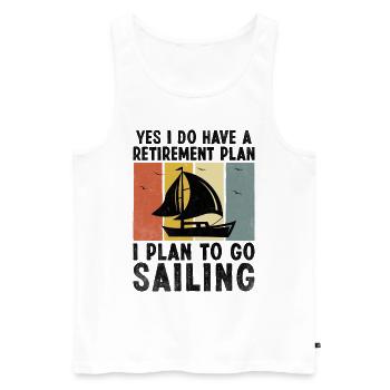 Ja, ich habe einen Altersvorsorgeplan Tretboot - Männer Premium Bio Tank Top - Weiß - Vorne - AI Model Male 178 light (178cm)