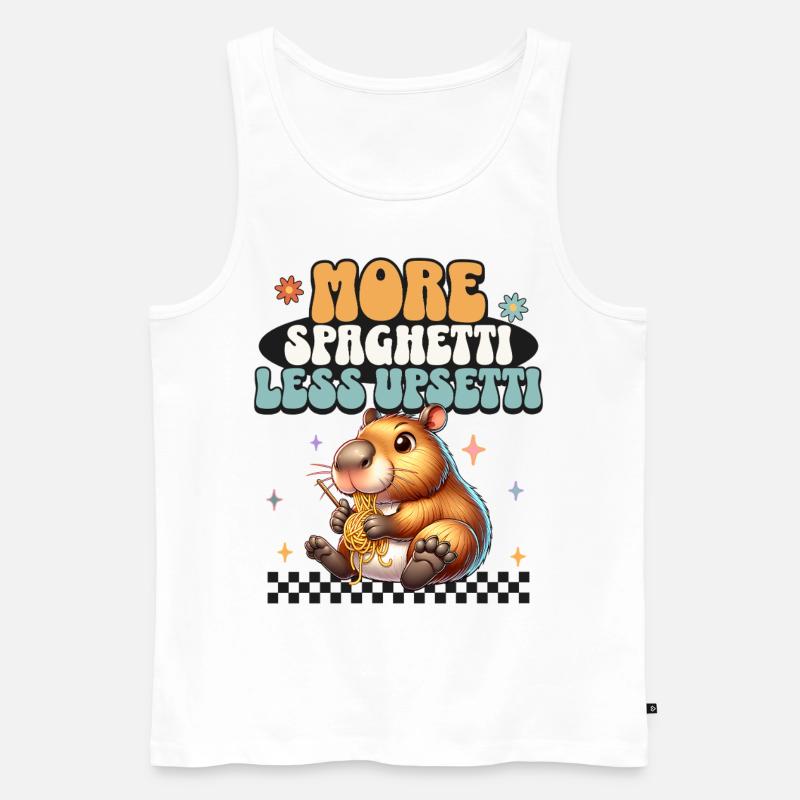 More Spaghetti Less Upsetti - Männer Premium Bio Tank Top - Weiß