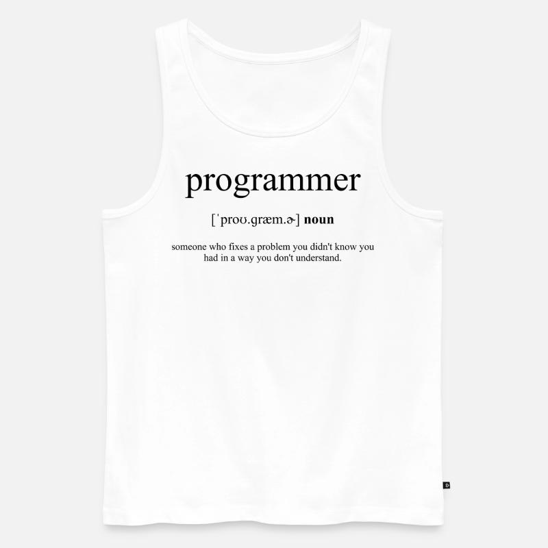 Programmer (Programmierer) Definition Dictionary - Männer Premium Bio Tank Top - Weiß