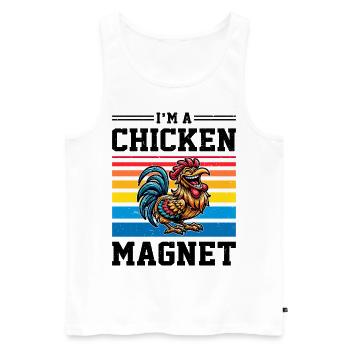 Poulets Poulets - Débardeur bio Premium Homme - blanc - Devant - Michal (187cm)