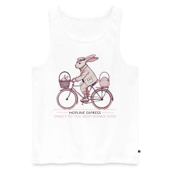 Easter Hopline Express Retro Bunny Vintage Charm - Men's Premium Organic Tank Top - white - Front - Michal (187cm)