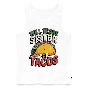 Déclaration de t-shirt taco drôle - Débardeur bio Premium Homme - blanc - Devant - Michal (187cm)