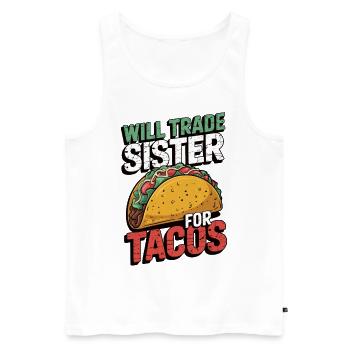 Remplacez votre sœur par des tacos - Débardeur bio Premium Homme - blanc - Devant - Michal (187cm)