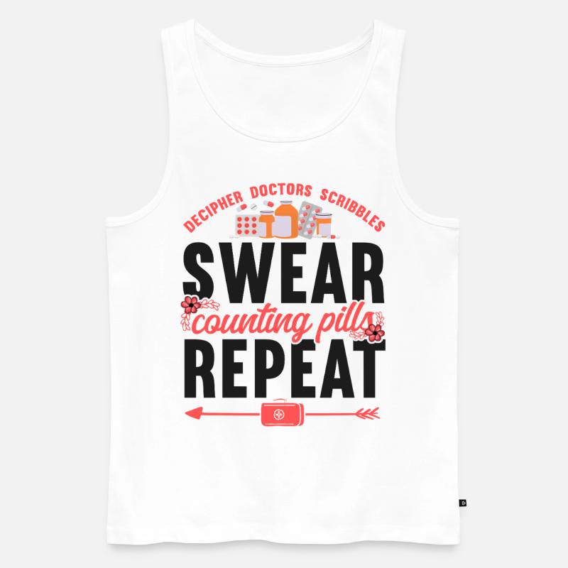 Pharmacy Tech Technician - Men's Premium Organic Tank Top - white