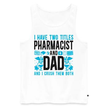 Technicien en pharmacie - Débardeur bio Premium Homme - blanc - Devant - Michal (187cm)