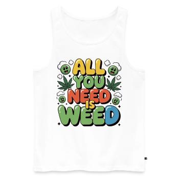 Pure stoner love - All You Need is Weed - Men's Premium Organic Tank Top - white - Front - Michal (187cm)
