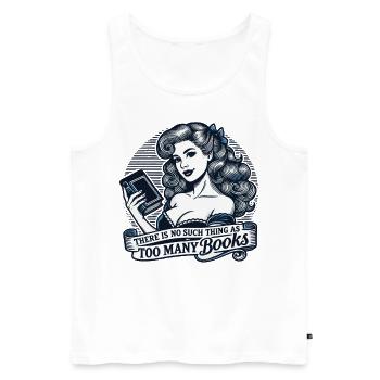 Livre rétro Conception de livre fille pour les lecteurs fréquents - Débardeur bio Premium Homme - blanc - Devant - Michal (187cm)