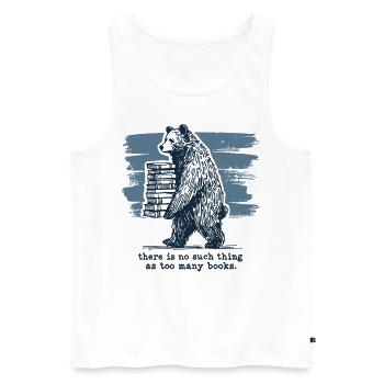 Retro Book Design Funny Book Lover Saying - Men's Premium Organic Tank Top - white - Front - Michal (187cm)