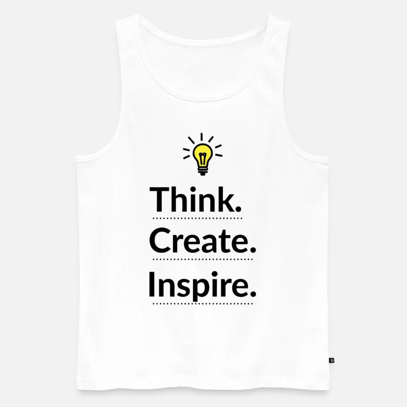 Think Create Inspire Glühbirne - Männer Premium Bio Tank Top - Weiß