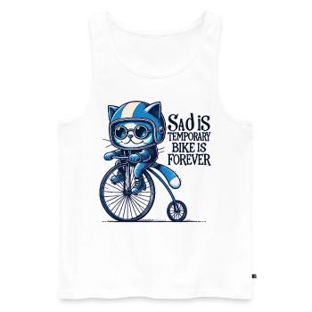 Cats Bicycle Design with Saying for Cyclists - Men's Premium Organic Tank Top - white - Front - Michal (187cm)