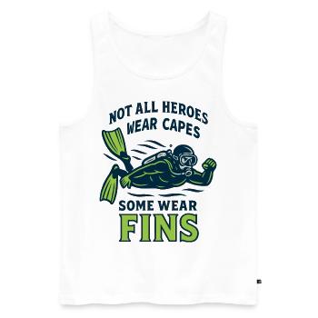 Not all heroes wear capes and fins - Men's Premium Organic Tank Top - white - Front - Michal (187cm)