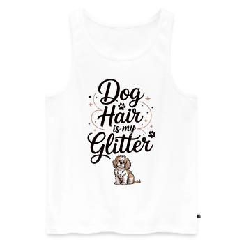 Dog hair is my glitter - Men's Premium Organic Tank Top - white - Front - Michal (187cm)