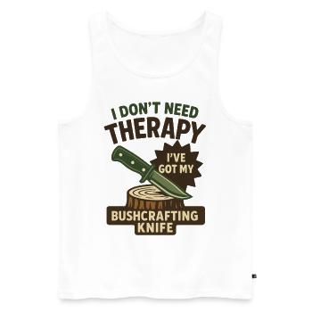 Prepper Survival Bushcrafting Knife Therapy - Men's Premium Organic Tank Top - white - Front - AI Model Male 178 light (178cm)
