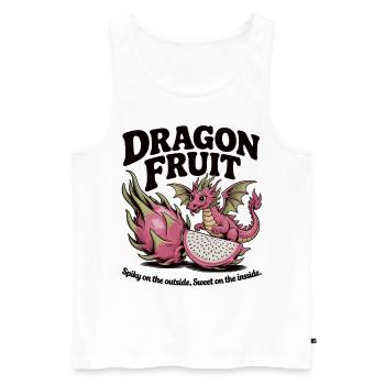 Drachenfrucht Süßer Drache auf Frucht - Männer Premium Bio Tank Top - Weiß - Vorne - AI Model Male 178 light (178cm)