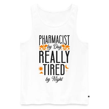 Technicien en pharmacie - Débardeur bio Premium Homme - blanc - Devant - Michal (187cm)