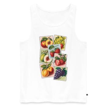 Vintage Fruit Stamps - Men's Premium Organic Tank Top - white - Front - Michal (187cm)