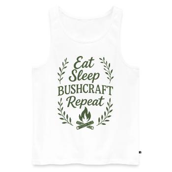 Eating Sleeping Bushcraft Repetition Prepper - Men's Premium Organic Tank Top - white - Front - AI Model Male 178 light (178cm)