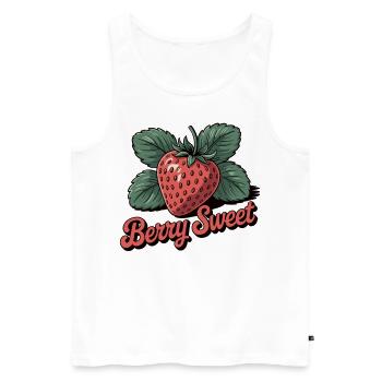 Berry Sweet – Sweet Strawberry Shirt - Men's Premium Organic Tank Top - white - Front - AI Model Male 178 light (178cm)