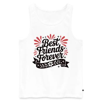 Beste Freunde für immer – BFF Shirt - Männer Premium Bio Tank Top - Weiß - Vorne - Michal (187cm)