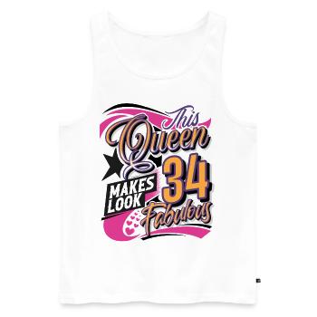 34th Birthday Queen Women - Men's Premium Organic Tank Top - white - Front - Michal (187cm)