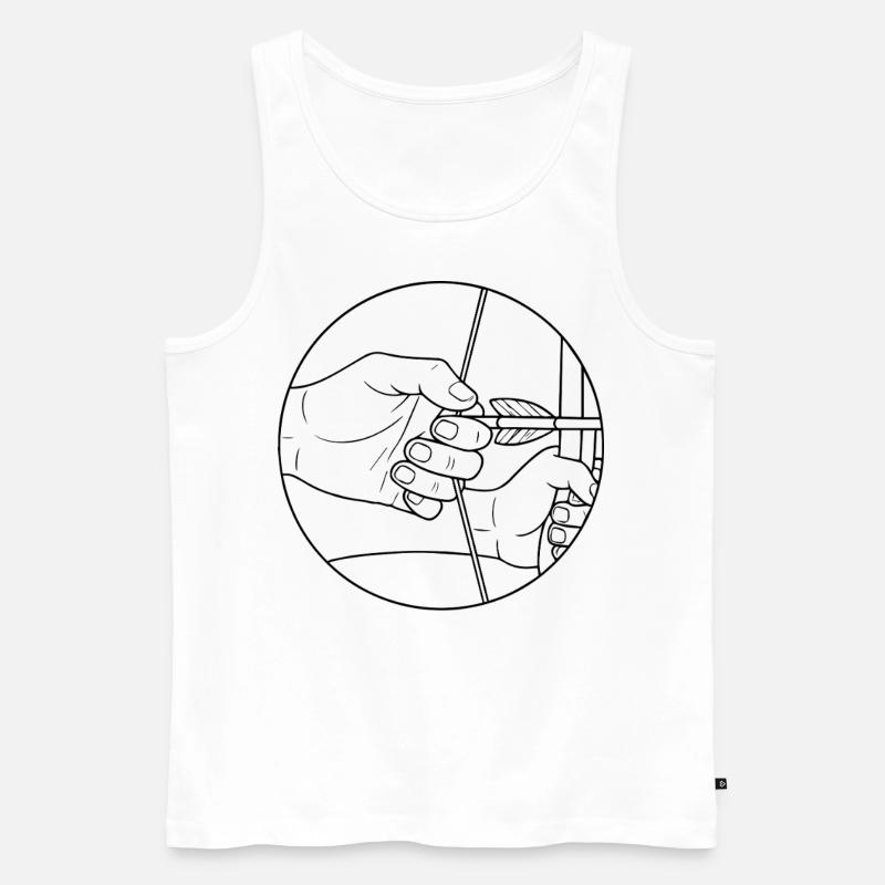 Bogenschießen Bogen Ziel - Männer Premium Bio Tank Top - Weiß