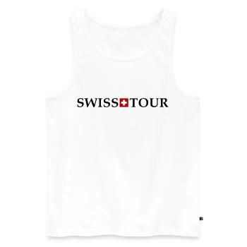 Tour Suisse - Débardeur bio Premium Homme - blanc - Devant - AI Model Male 178 light (178cm)