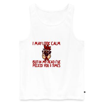 In My Head, I've Pecked You 3 Times 2 - Männer Premium Bio Tank Top - Weiß - Vorne - Michal (187cm)