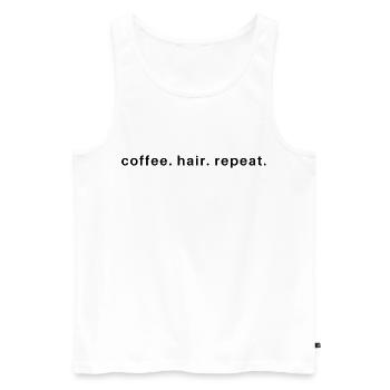 Chemise de barbier - T-shirt de coiffeur - Chemise de coiffeur - Débardeur bio Premium Homme - blanc - Devant - AI Model Male 178 light (178cm)